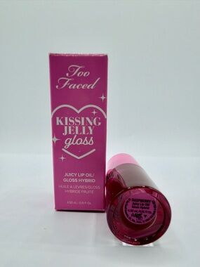 Too Faced Kissing Jelly Lip Oil Gloss in the shade Raspberry